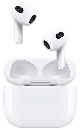 White apple airpods with case