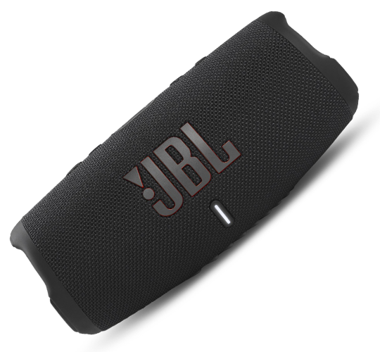 Black speaker with JBL logo in middle