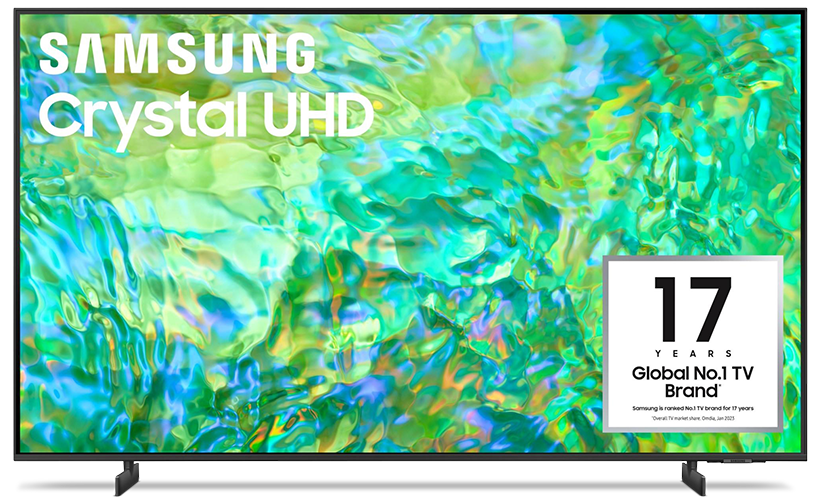 Samsung TV with green painting on screen