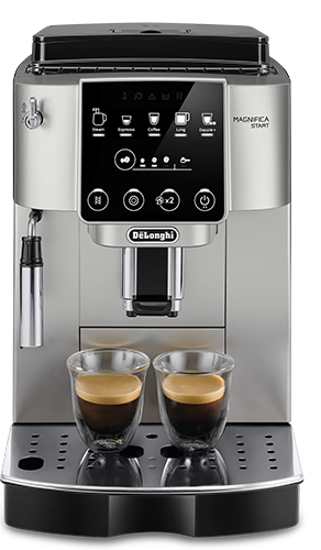 Delonghi Coffee machine with two cups of espresso