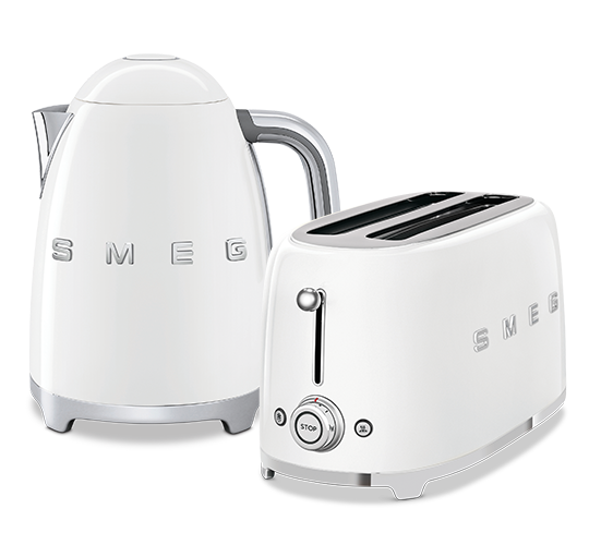 White Smeg kettle and toaster