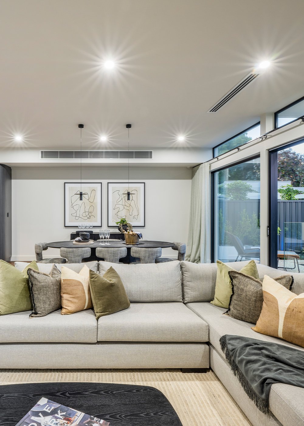 Open plan living and dining area