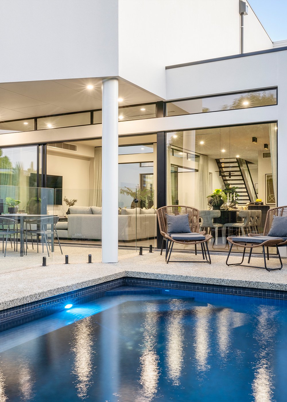 Backyard with pool and outdoor seating